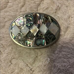 Mother of Pearl and Abalone Belt Buckle